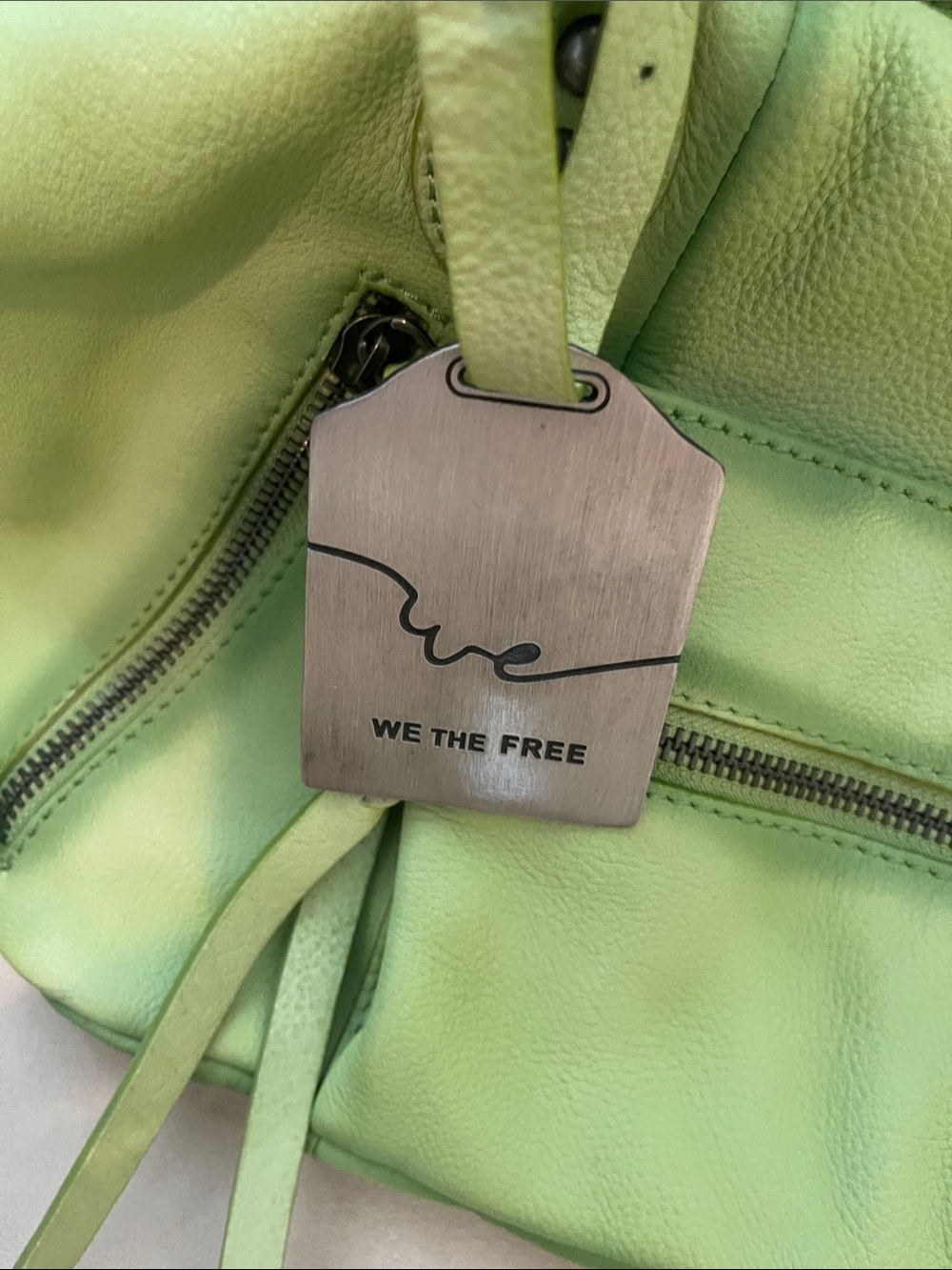 We The Free Baby Emerson MATCHA Leather Crossbody Satchel - Picture 4 of 8